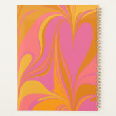 抽象芸術マーブルアートin明るい黄色とピンク プランナー手帳 (裏面)