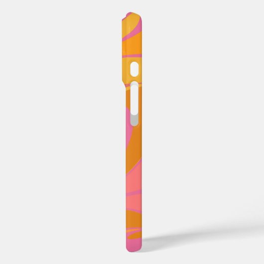 抽象芸術マーブルアートin明るい黄色とピンク Case-Mate iPhoneケース (裏面 / 左)