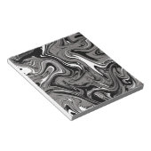 抽象芸術マーブルイラストレーションブラック ノートパッド (アングル)