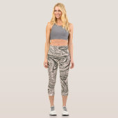 抽象芸術マーブルカプリレギンス カプリレギンス (正面)