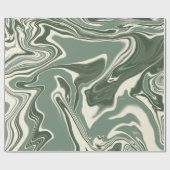 抽象芸術マーブルセージ緑ラッピング紙シート ラッピングペーパー (フラット)