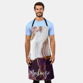 抽象芸術マーブルテクスチャ エプロン (着用した状態)