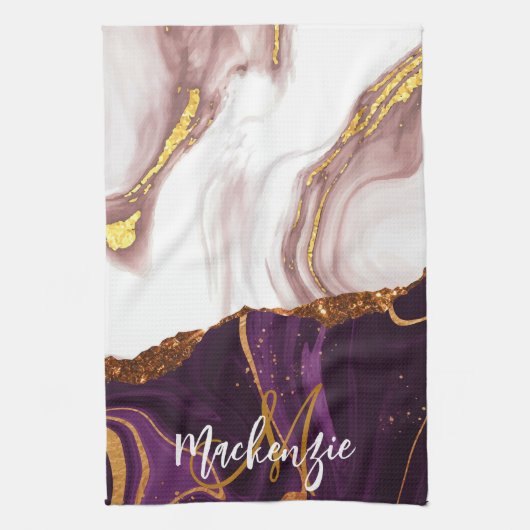 抽象芸術マーブルテクスチャ キッチンタオル (縦)