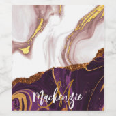 抽象芸術マーブルテクスチャ ワインラベル (シングルラベル)