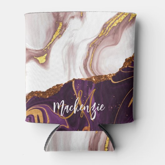 抽象芸術マーブルテクスチャ 缶クーラー (正面)