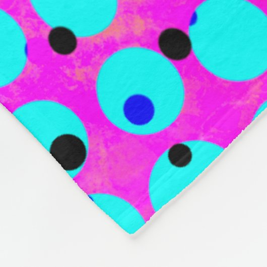 抽象芸術マーブルフルードアートティール(緑がかった色)パープルブルー フリースブランケット (角)