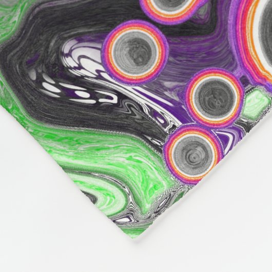 抽象芸術マーブルフルードアートフリース フリースブランケット (角)