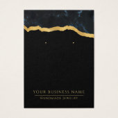 抽象芸術マーブルブラック金ゴールドイヤリングディスプレイカード (正面)