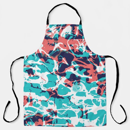抽象芸術マーブル紙アート背景 エプロン (正面)
