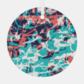 抽象芸術マーブル紙アート背景 ガラスオーナメント (裏面)