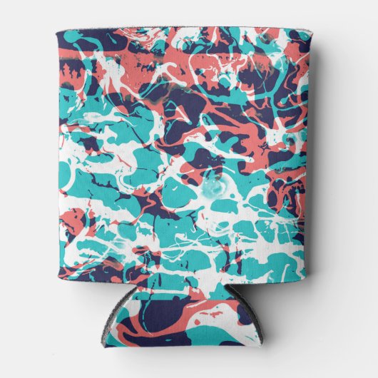 抽象芸術マーブル紙アート背景 缶クーラー (正面)