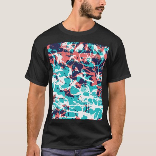 抽象芸術マーブル紙アート背景 Tシャツ (正面)