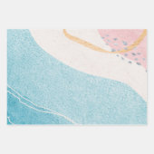 抽象芸術マーブル金ゴールドグリッターパステルカラーエレガント ラッピングペーパーシート (正面3)