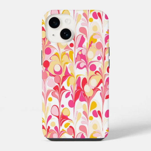抽象芸術マーリーパターンピンク iPhoneケース (裏面)