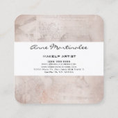 抽象芸術ミックスメディアニュートラルトーン スクエア名刺 (裏面)
