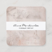 抽象芸術ミックスメディアニュートラルトーン スクエア名刺 (正面)