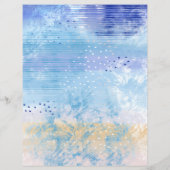 抽象芸術ミックスメディアブルーイエロースクラップブック紙 (裏面)