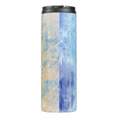 抽象芸術ミックスメディアブルーターコイズ黄 タンブラー (裏面)