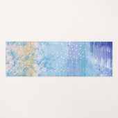 抽象芸術ミックスメディアブルーターコイズ黄 ヨガマット (正面(横))