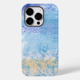 抽象芸術ミックスメディアブルーターコイズ黄 Case-Mate iPhone 14 PROケース