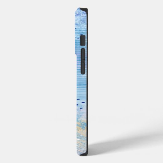 抽象芸術ミックスメディアブルーターコイズ黄 Case-Mate iPhoneケース (裏面 / 左)