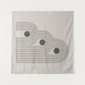 抽象芸術ミッドセンチュリーの幾何学模様 タペストリー (正面(横))