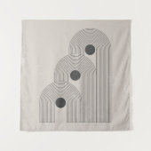 抽象芸術ミッドセンチュリーの幾何学模様 タペストリー (正面)