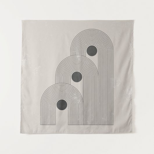 抽象芸術ミッドセンチュリーの幾何学模様 タペストリー (正面)