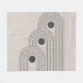 抽象芸術ミッドセンチュリーの幾何学模様 フリースブランケット (正面(横))