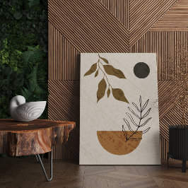 抽象芸術ミッドセンチュリーアート、ニュートラルトーンキャンバス キャンバスプリント