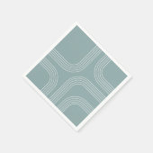 抽象芸術ミッドセンチュリースタイルラインアート スタンダードカクテルナプキン (角)