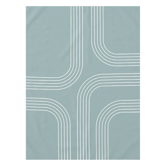 抽象芸術ミッドセンチュリースタイルラインアート テーブルクロス (正面)