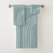 抽象芸術ミッドセンチュリースタイルラインアート バスタオルセット (インサイチュ)