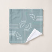 抽象芸術ミッドセンチュリースタイルラインアート バスタオルセット (ウォッシュタオル)