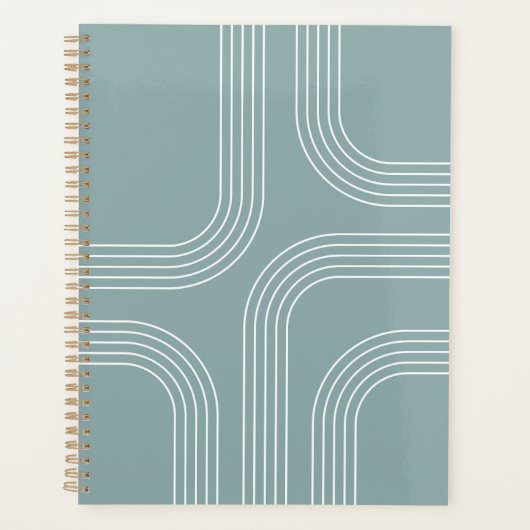 抽象芸術ミッドセンチュリースタイルラインアート プランナー手帳 (正面)