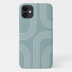 抽象芸術ミッドセンチュリースタイルラインアート iPhone 11 ケース