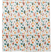 抽象芸術ミッドセンチュリーモダン自然 シャワーカーテン (正面)