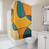 抽象芸術ミッドセンチュリーモダン シャワーカーテン (インサイチュ)