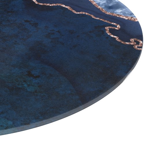 抽象芸術ミッドナイトブルーゲートグリッターパターン カッティングボード (角)