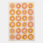 抽象芸術ミッド・センチュリー・オレンジ・サークル・パターン キッチンタオル (縦)