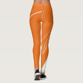 抽象芸術ミニマリストのオレンジホワイト レギンス (裏面)