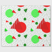 抽象芸術ミニマリストのクリスマスのメンフィス幾何学的 ラッピングペーパー (フラット)