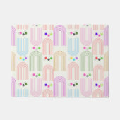 抽象芸術ミニマリストの長いアーチ形 ドアマット (正面)