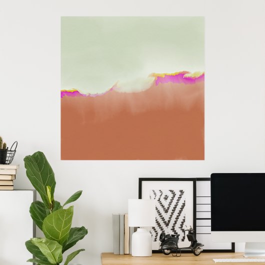 抽象芸術ミニマリストの風景コンセプチュアル絵画ズ ポスター (ホームオフィス)