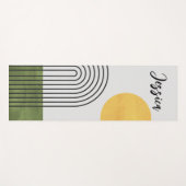 抽象芸術ミニマリストサンレインボーミッドセンチュリーモダン ヨガマット (正面(横))