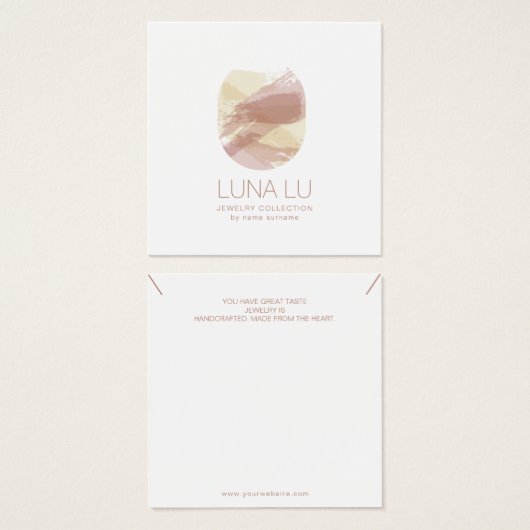 抽象芸術ミニマリストネックレスジュエリーディスプレイカード (正面&裏面)