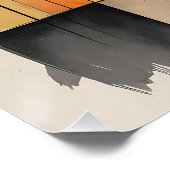 抽象芸術ミニマリスト水の色の地球トーンの芸術 ポスター (コーナー)