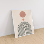 抽象芸術ミニマリスト虹、太陽と月 ポスター