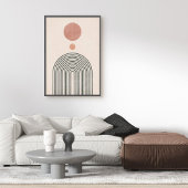 抽象芸術ミニマリスト虹、太陽と月 ポスター