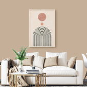 抽象芸術ミニマリスト虹、太陽と月 ポスター